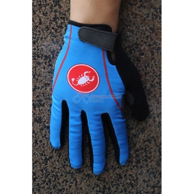 2020 Castelli Long Finger Gloves Blue Black (1)